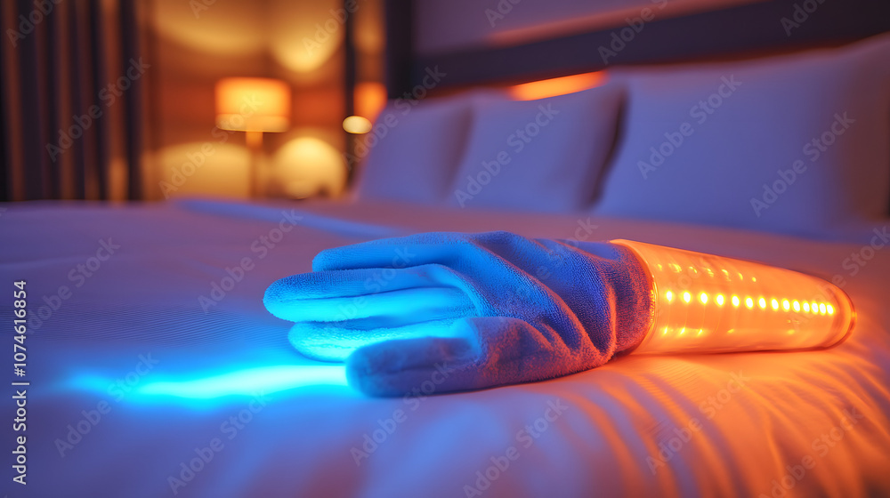 UV bed cleaning device, a handheld blue light wand with fabric germ protection, for sterilization and hygiene
UV bed cleaning device, a handheld blue light wand with fabric germ protection, for sterilization and hygiene