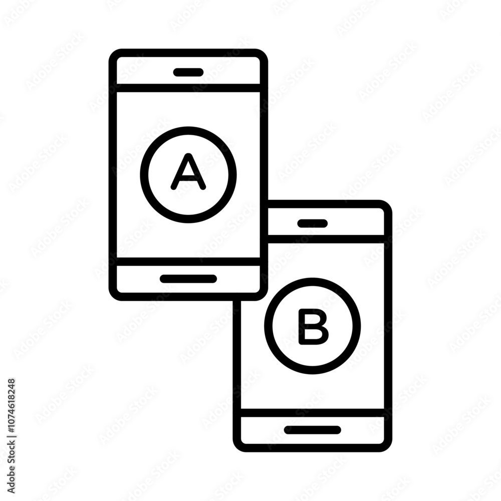 A B testing icon logo sign set vector outline A B testing icon logo sign set vector outline