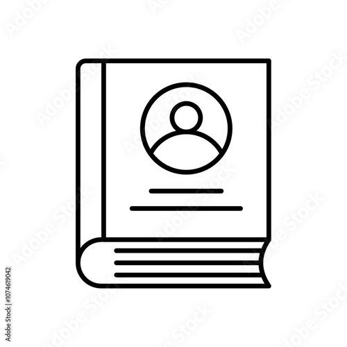 Biography icon logo sign set vector outline