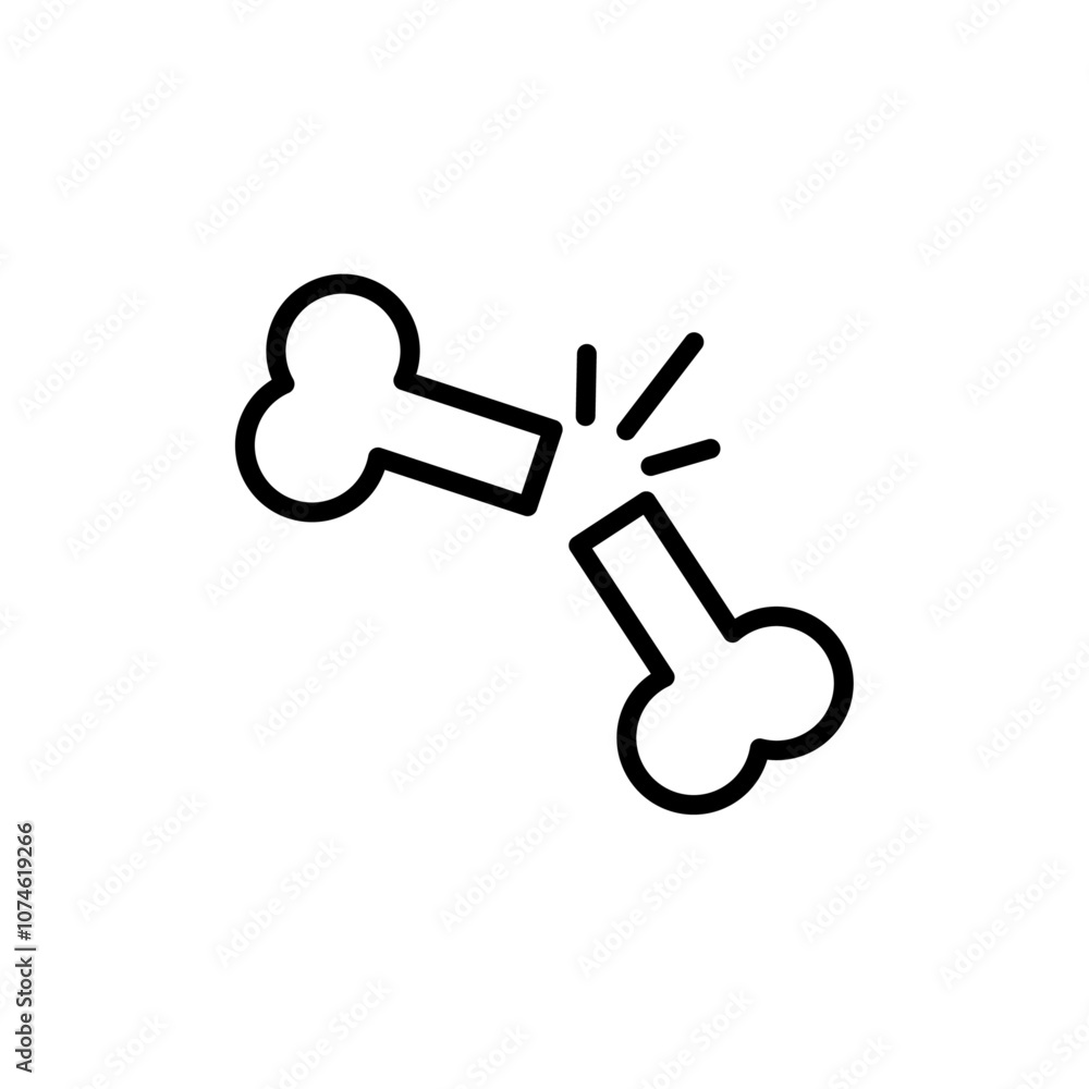 Broken bone icon logo sign set vector outline Broken bone icon logo sign set vector outline