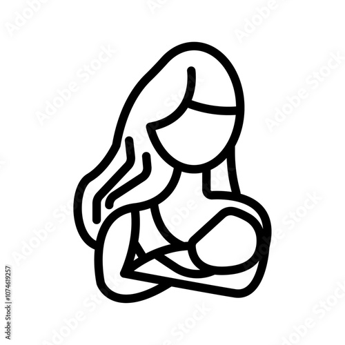 Breastfeeding icon logo sign set vector outline