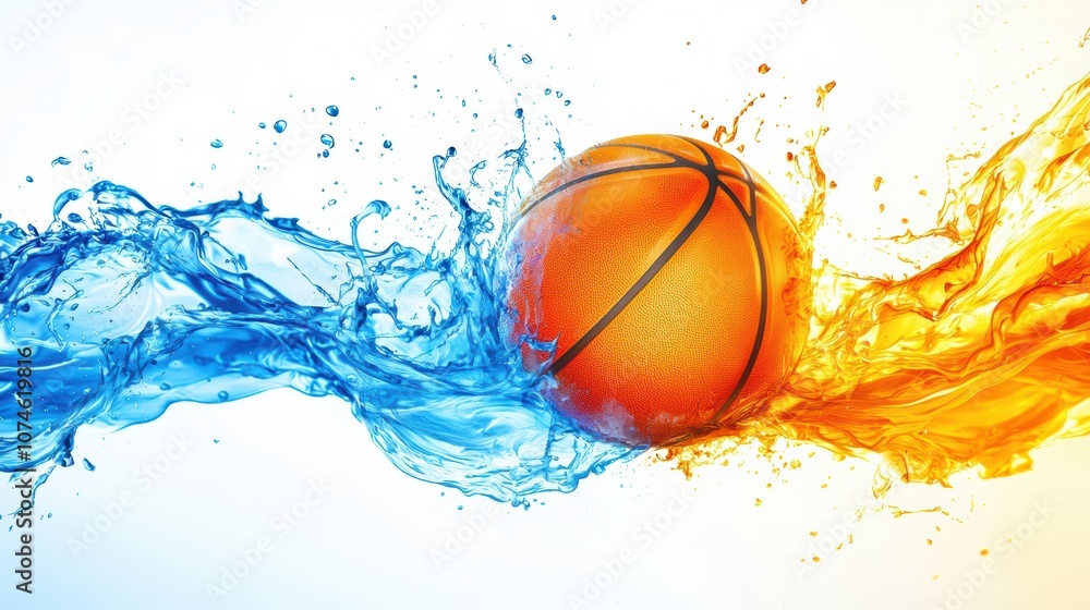 Dynamic Basketball Art: Speed and Power Illustrated in Colorful Paint Splashes Dynamic Basketball Art: Speed and Power Illustrated in Colorful Paint Splashes