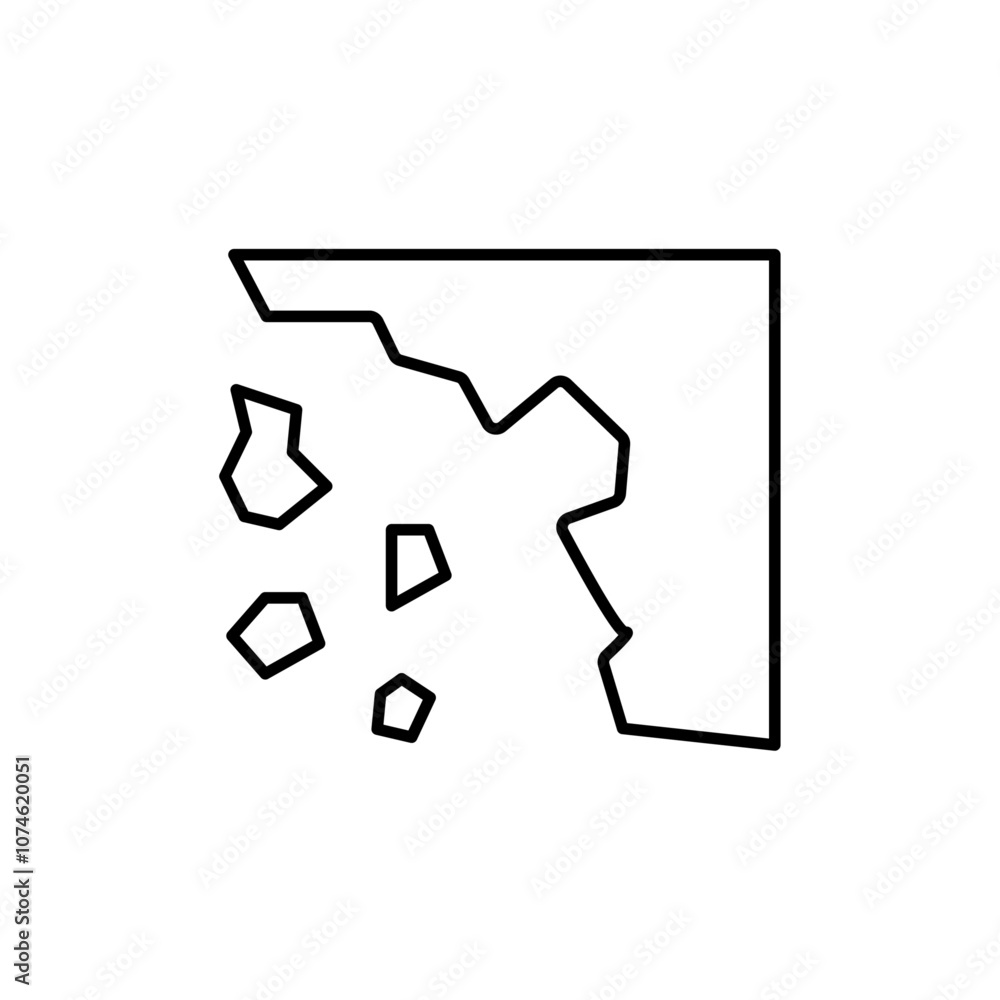 Obraz premium Cliff icon logo sign set vector outline