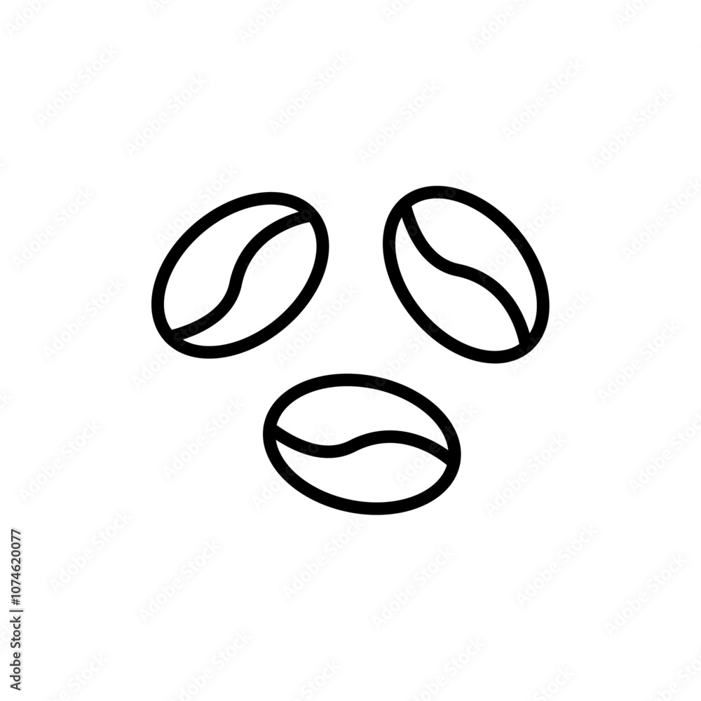 Coffee beans icon logo sign set vector outline Coffee beans icon logo sign set vector outline