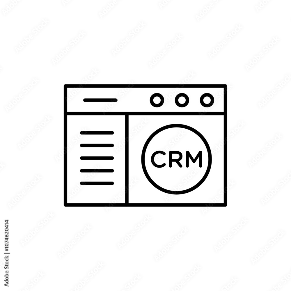 CRM icon logo sign set vector outline CRM icon logo sign set vector outline