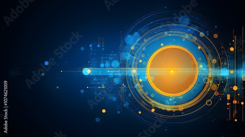 yellow and blue Abstract technology background circles digital hi-tech technology design background. concept innovation. vector illustration