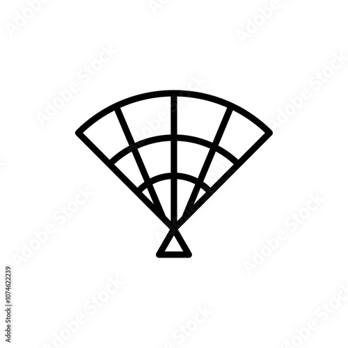 Hand fan icon logo sign set vector outline