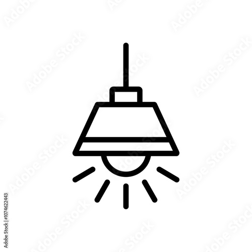 Hanging light icon logo sign set vector outline