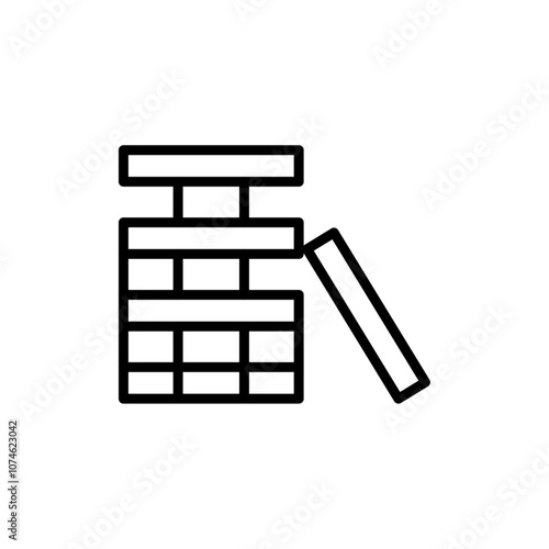 Jenga icon logo sign set vector outline