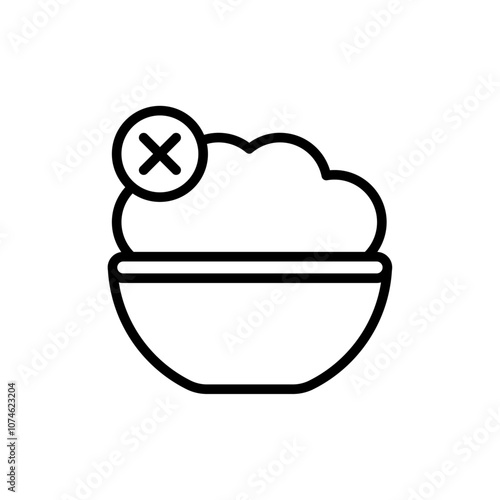 Lack of appetite icon logo sign set vector outline