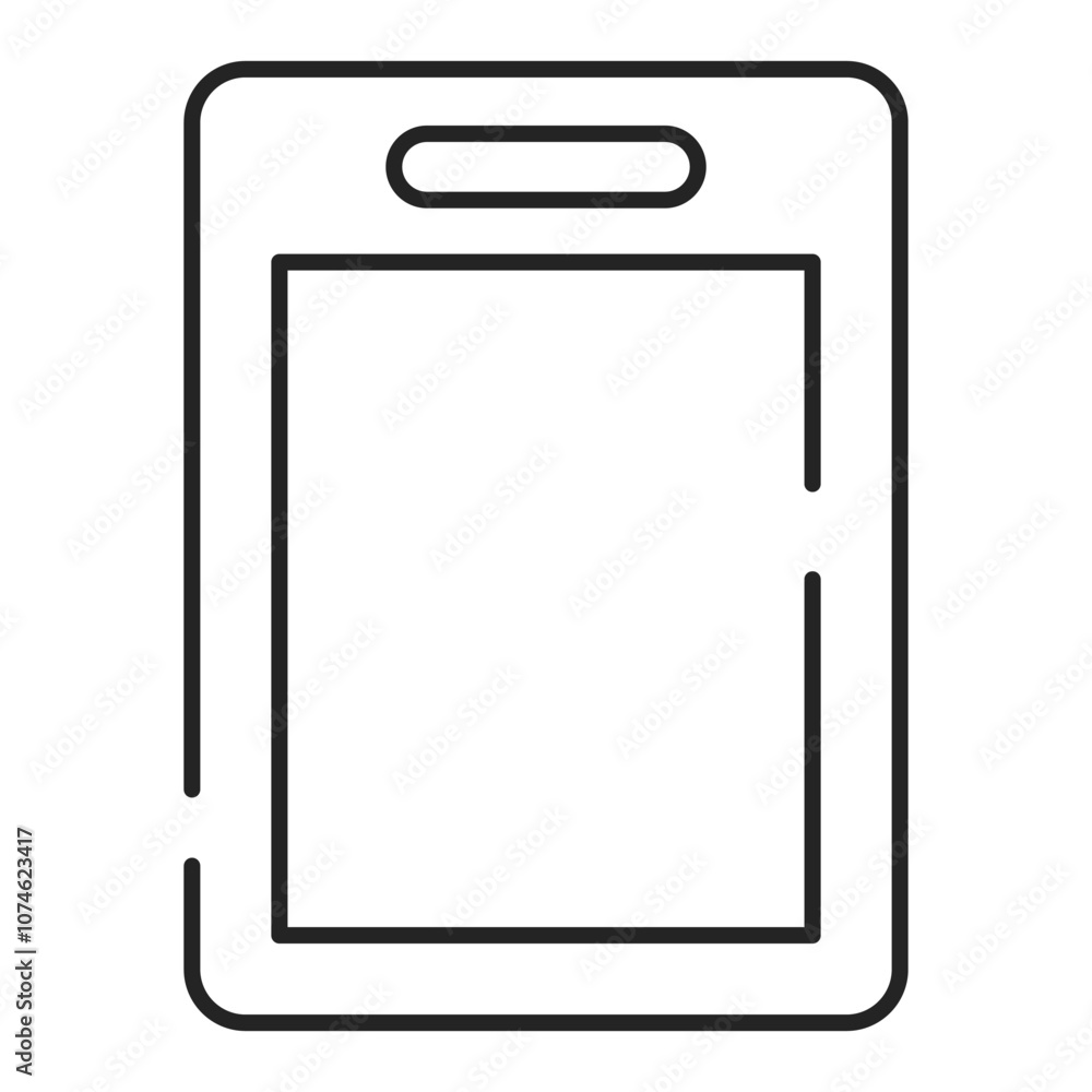 Cutting board line icon vector isolated. Simple symbol of cooking utensil. Empty surface of plastic or wooden cooking board. Tool for food preparation. Cutting board line icon vector isolated. Simple symbol of cooking utensil. Empty surface of plastic or wooden cooking board. Tool for food preparation.
