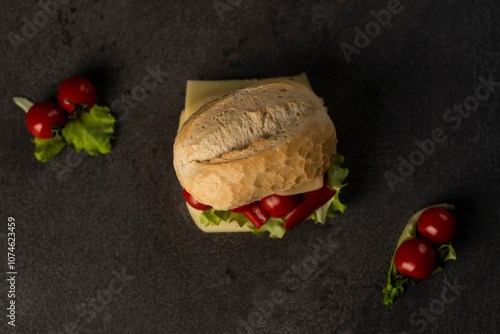 bread and tomatoes photo