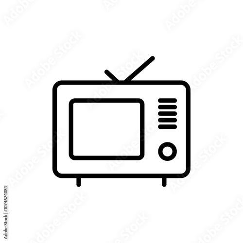Old television icon logo sign set vector outline
