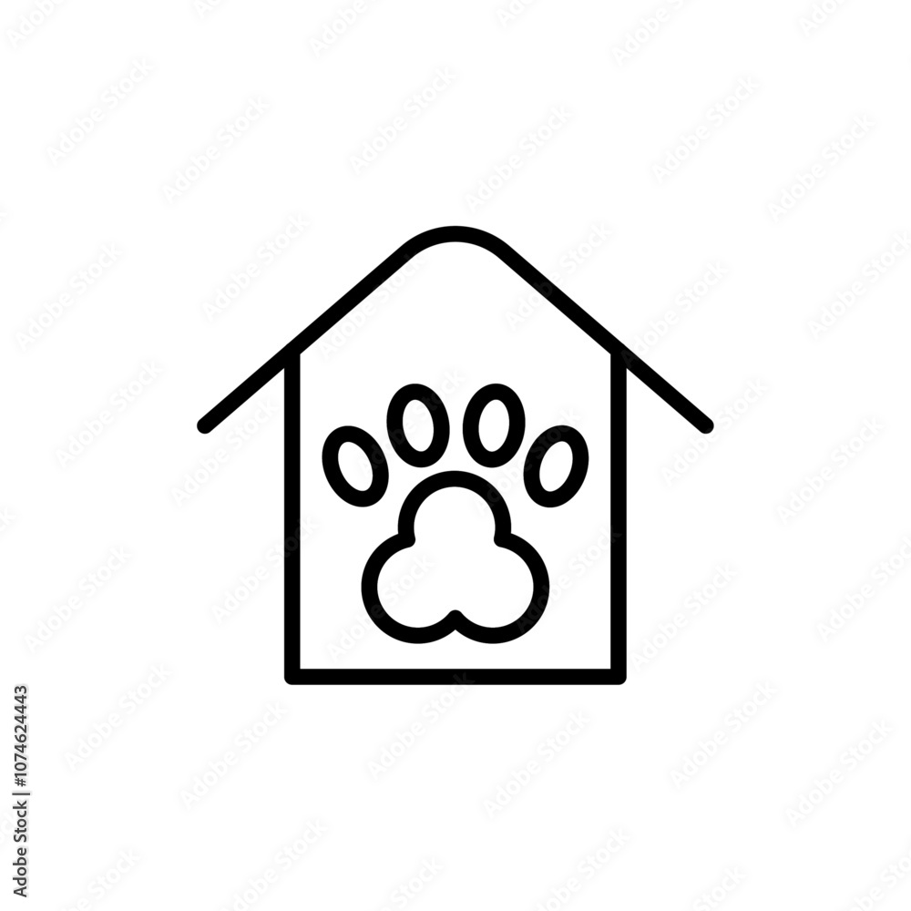 Pet shelter icon logo sign set vector outline Pet shelter icon logo sign set vector outline