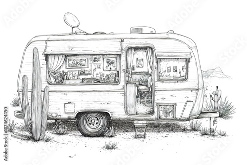 Camping Trailer, Retro Style
 photo