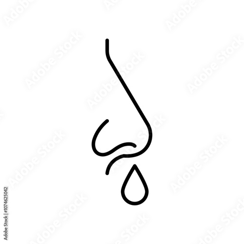 Runny nose icon logo sign set vector outline