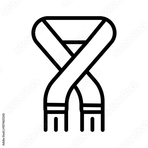 Scarf icon logo sign set vector outline