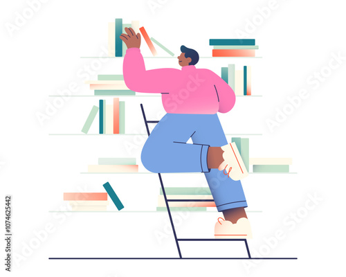 Man reaching for a book