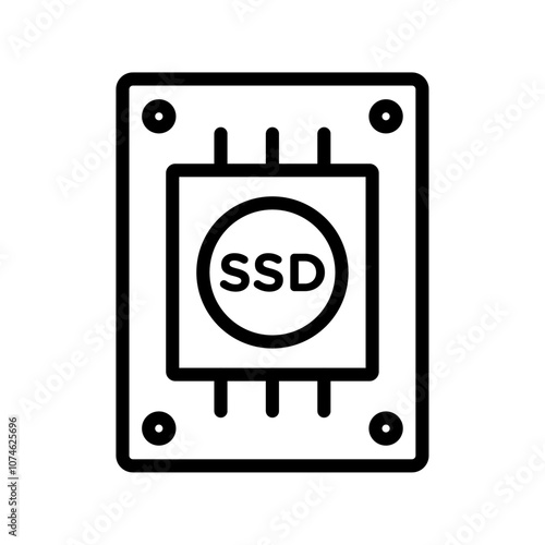 SSD drive icon logo sign set vector outline photo