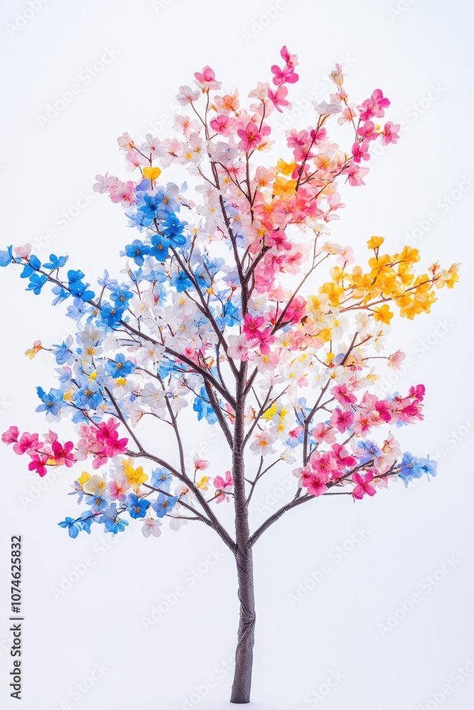 Obraz premium Tree with colorful flowers
