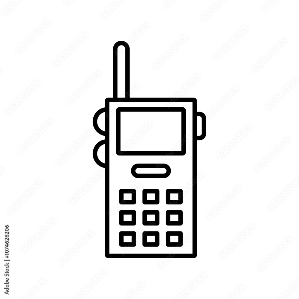Two way radio icon logo sign set vector outline Two way radio icon logo sign set vector outline