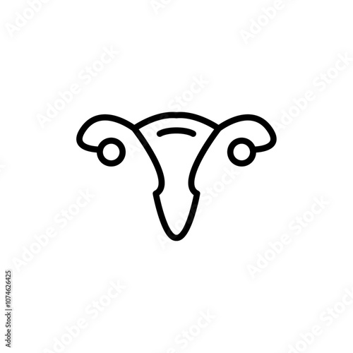 Uterus icon logo sign set vector outline