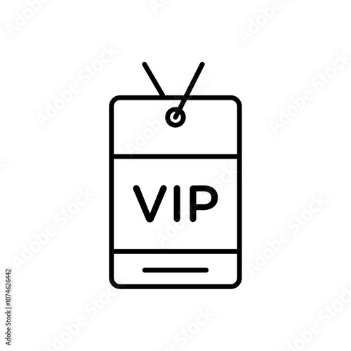 VIP neck tag icon logo sign set vector outline
