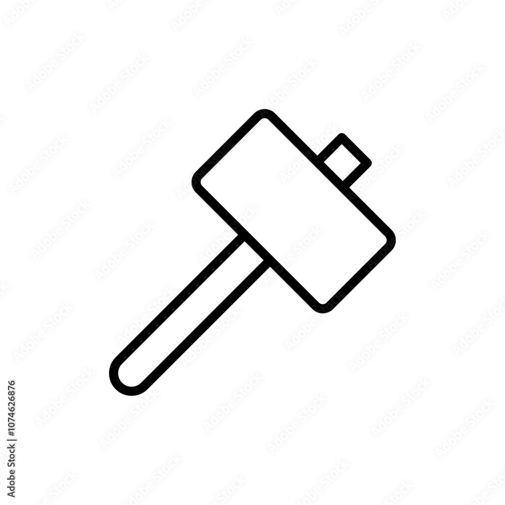 Wooden mallet icon logo sign set vector outline Wooden mallet icon logo sign set vector outline