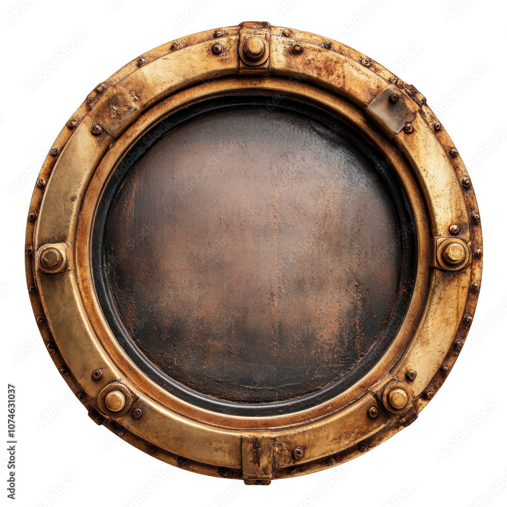 Antique Brass Porthole on White Background Antique Brass Porthole on White Background
