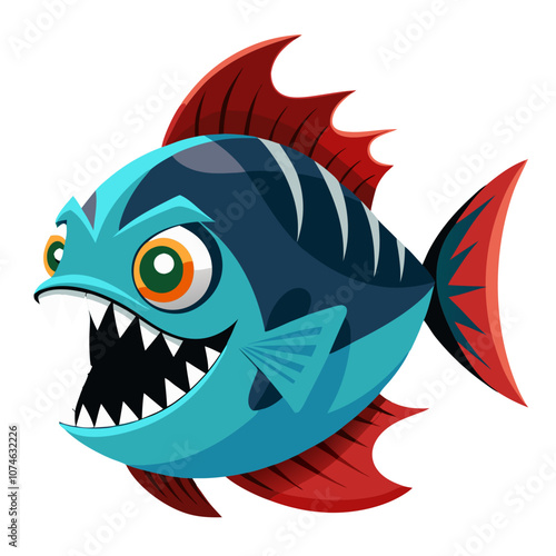 piranha cartoon vector