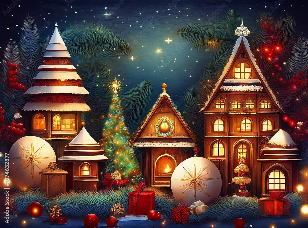Festive Christmas Background with Holiday Decorations
Festive Christmas Background with Holiday Decorations