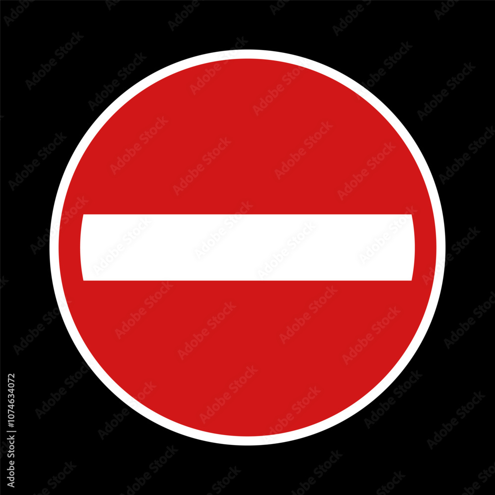 No entry road sign. Vector No entry road sign. Vector
