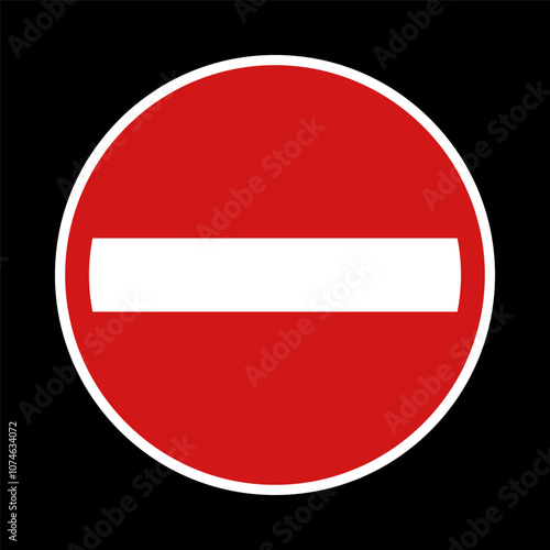 No entry road sign. Vector