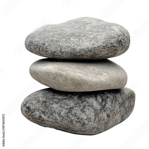 Pile of stones isolated on transparent background