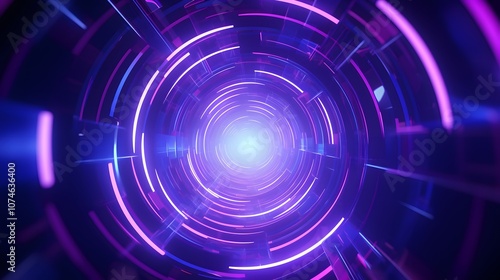 3d rendering of purple and blue abstract geometric background. Scene for advertising, technology, showcase, banner, game, sport, cosmetic, business, metaverse. Sci-Fi Illustration. Product display