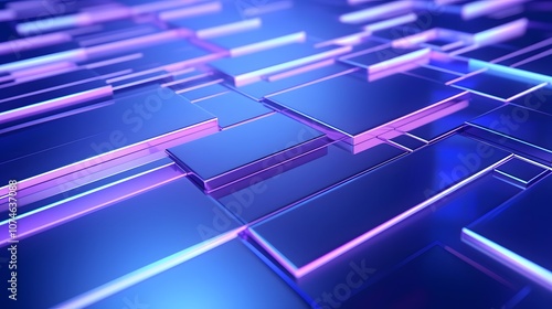 Wallpaper Mural 3d rendering of purple and blue abstract geometric background. Scene for advertising, technology, showcase, banner, game, sport, cosmetic, business, metaverse. Sci-Fi Illustration. Product display Torontodigital.ca