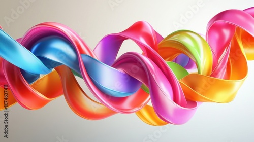 A vibrant swirl of colorful ribbons creating an eye-catching, dynamic texture.