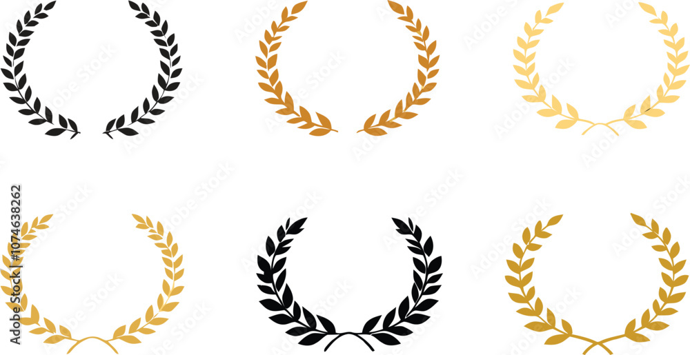 Various Greek round branch wreathes set Various Greek round branch wreathes set