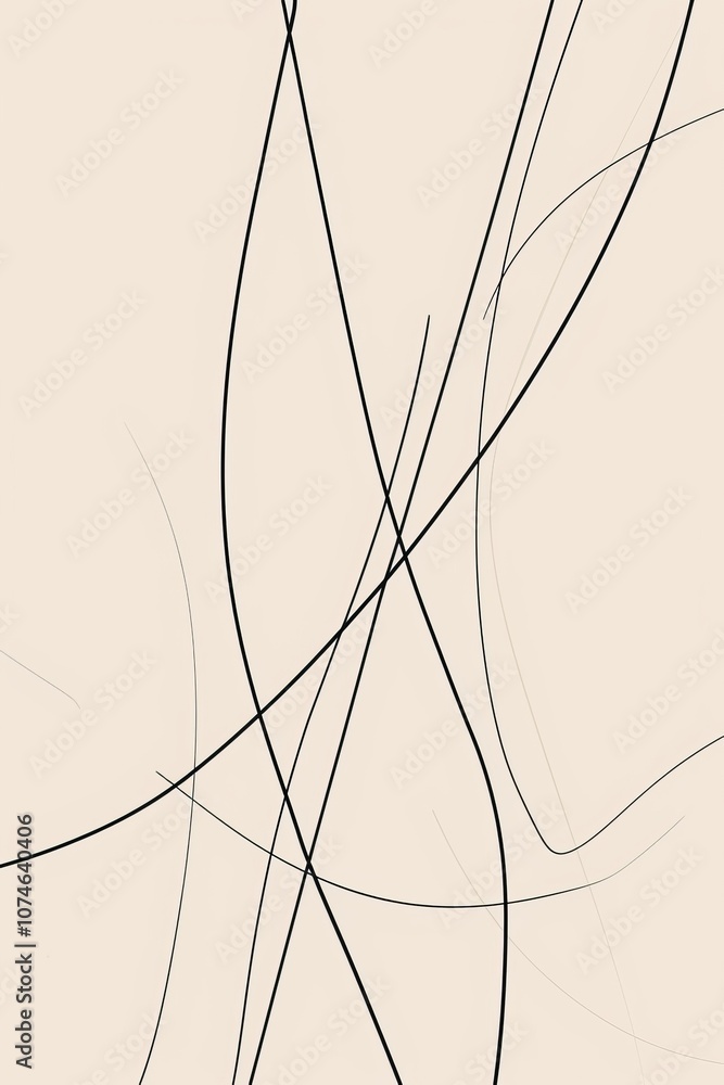 Thin lines crossing on a neutral background Thin lines crossing on a neutral background