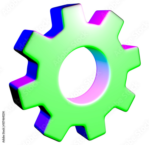 futuristic gear wheels isolated on transparent background