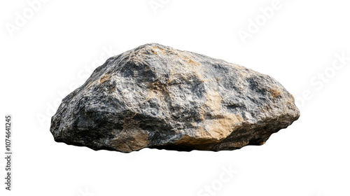 Large Gray and Yellow Rock Isolated On Transparent Background