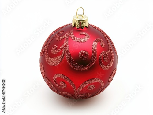 Christmas bauble on white background.