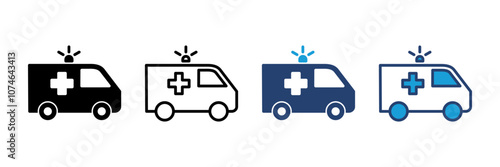 Ambulance icon vector. ambulance truck icon vector. ambulance car