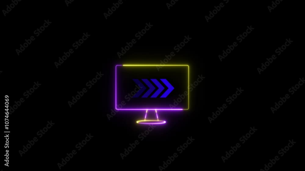 Abstract Directional arrow loading animation. arrow pointing left to right direction on black background loop animation. Abstract Directional arrow loading animation. arrow pointing left to right direction on black background loop animation.