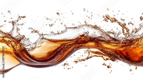 A dynamic splash of brown liquid captures the movement, showcasing the refreshing and vibrant nature of a soft drink.