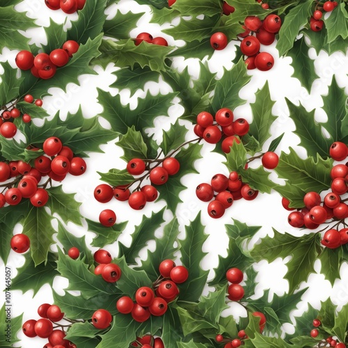 bayas y hojas de navidad