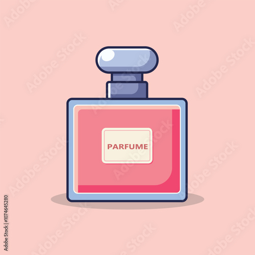 Perfume Cartoon Vector Icon Illustration. Fashion Object Icon Concept Isolated Premium Vector. Flat Cartoon Style