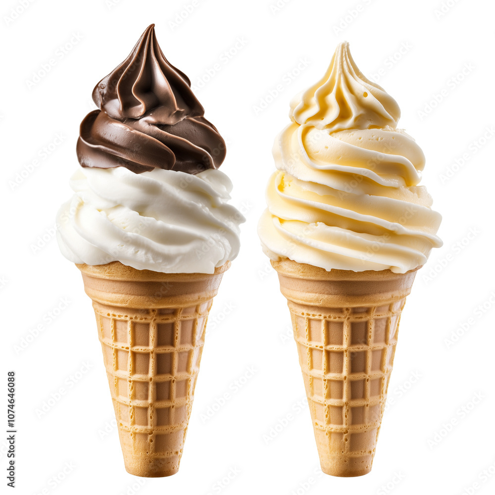 Ice cream cones isolated on transparent background Ice cream cones isolated on transparent background