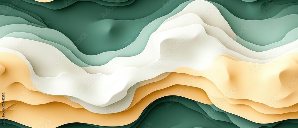 Soft yellow and sage green camouflage pattern, gentle minimal shapes, flat design, seamless tile for modern decor and fashion applications Soft yellow and sage green camouflage pattern, gentle minimal shapes, flat design, seamless tile for modern decor and fashion applications