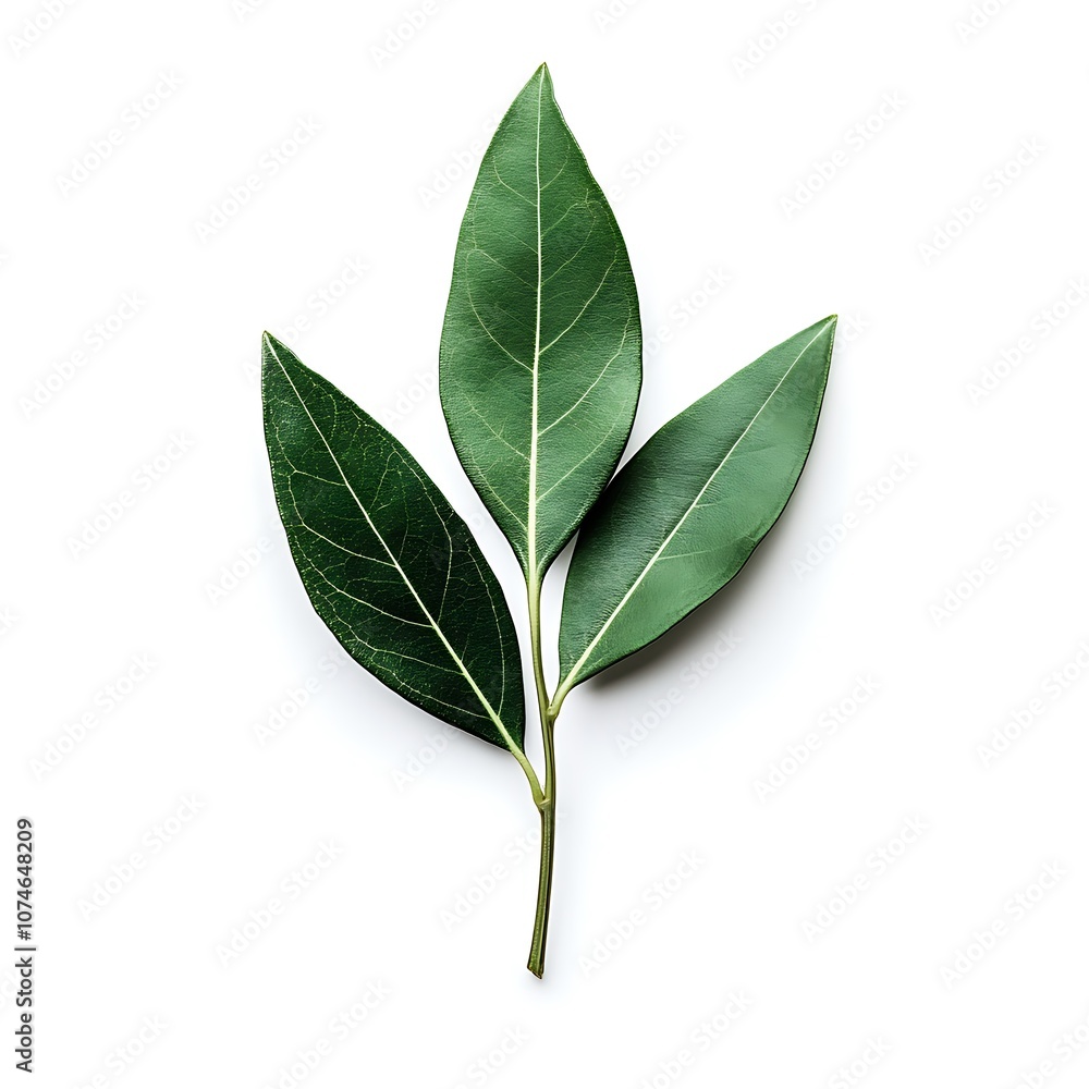 Fototapeta premium Bay leaf isolated on a white background, close up